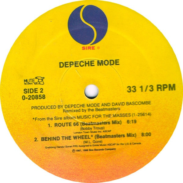 Depeche Mode : Behind The Wheel / Route 66 (Megamix) (12", Maxi, M/Print)