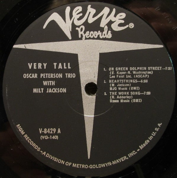 Oscar Peterson Trio* With Milt Jackson : Very Tall (LP, Album, Mono, MGM)