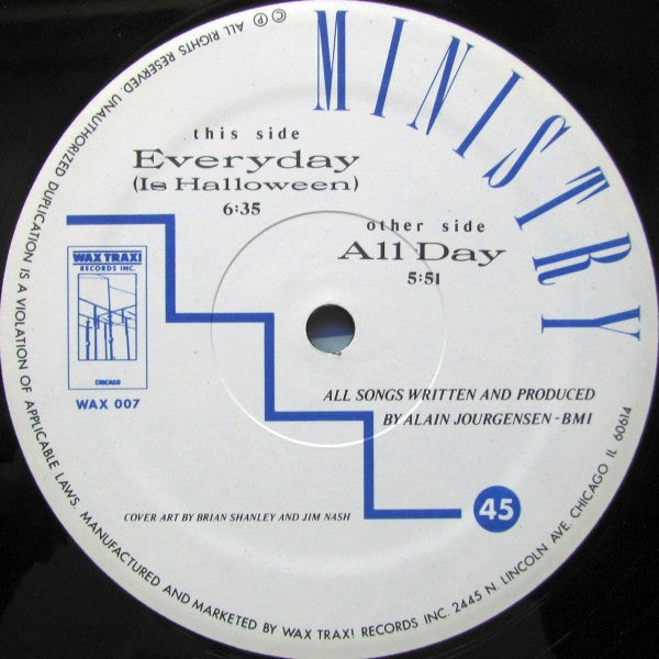 Ministry : All Day / Everyday (Is Halloween) (12", Single, RP, Blu)