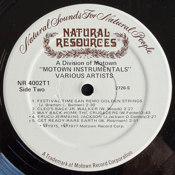 Various : Motown Instrumentals (LP, Comp)
