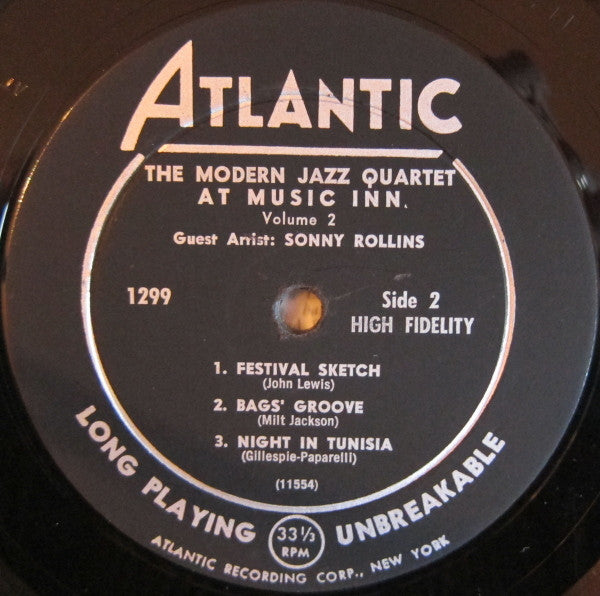 The Modern Jazz Quartet Guest Artist: Sonny Rollins : The Modern Jazz Quartet At Music Inn — Volume 2 (LP, Album, Mono)