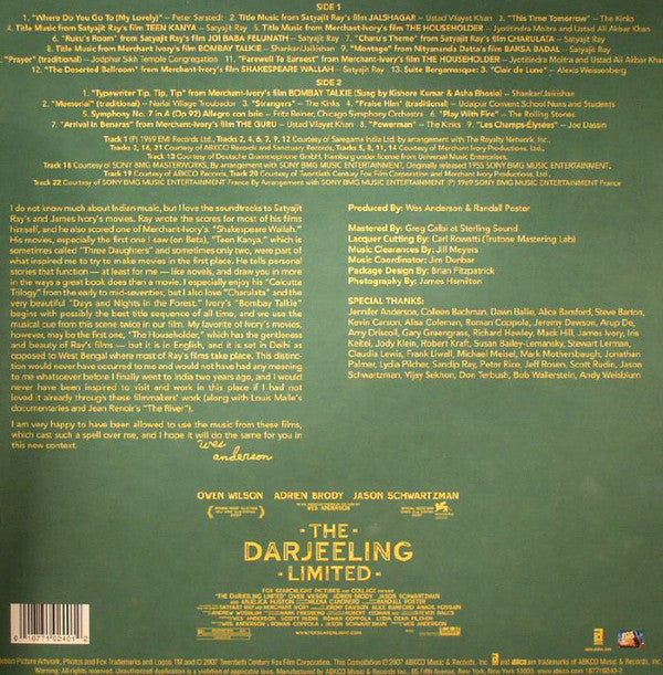 Various : The Darjeeling Limited (Original Soundtrack) (LP, Comp)