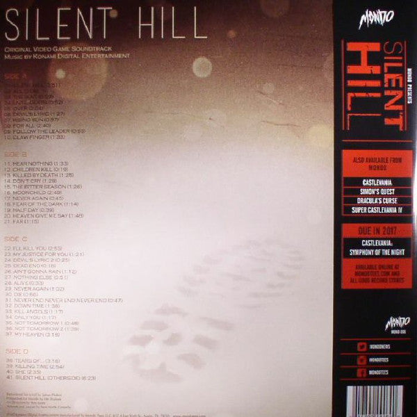 Konami Digital Entertainment : Silent Hill (Original Video Game Soundtrack) (2xLP, RE, RM)