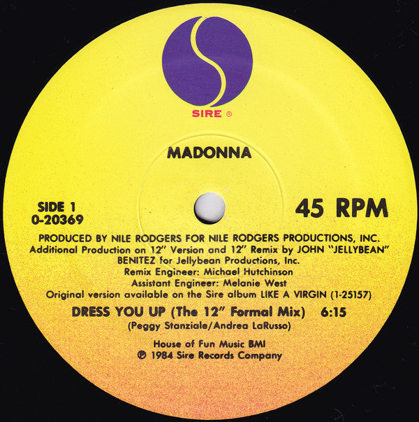Madonna : Dress You Up (12", Maxi, No )