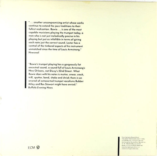 Lester Bowie : Rios Negroes / The Great Pretender (12", Promo)
