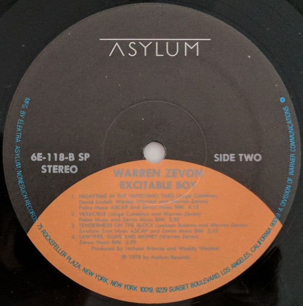 Warren Zevon : Excitable Boy (LP, Album, RE, SP )