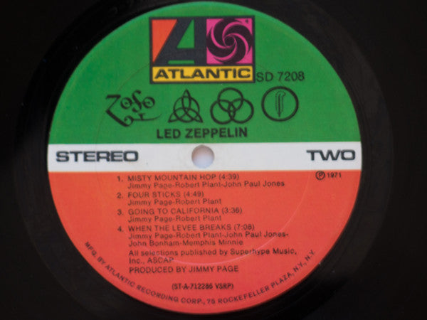 Led Zeppelin : Untitled (LP, Album, RE, VSR)