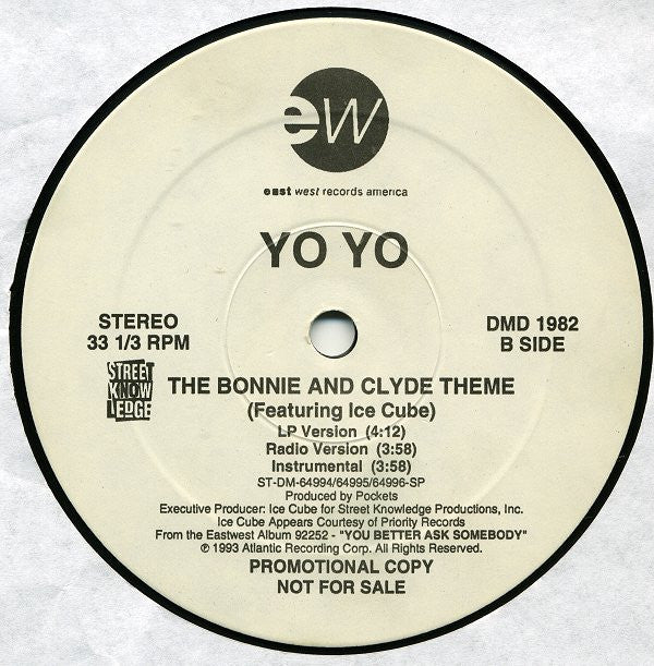 Yo-Yo : IBWin' With My CREWin' / The Bonnie And Clyde Theme (12", Promo)