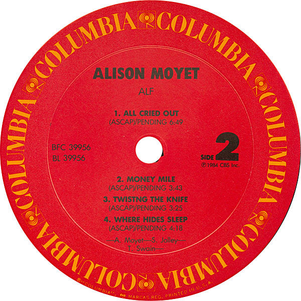 Alison Moyet : Alf (LP, Album, Car)