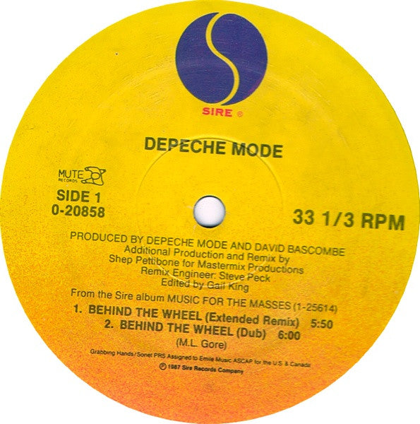 Depeche Mode : Behind The Wheel / Route 66 (Megamix) (12", Maxi, M/Print)