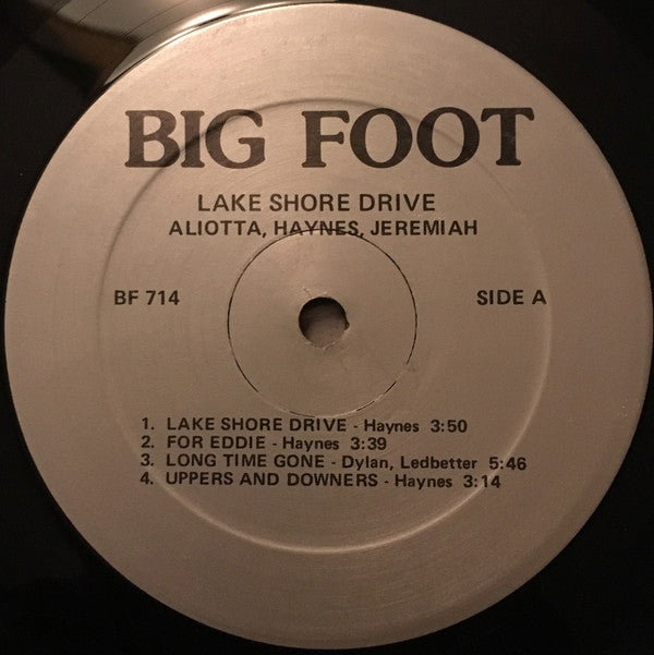 Aliotta Haynes Jeremiah : Lake Shore Drive (LP, Album)