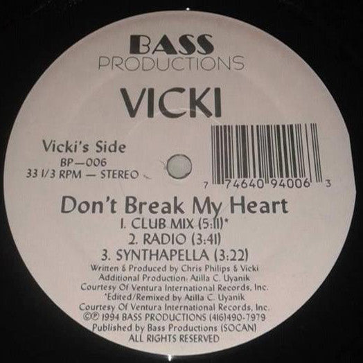 Vicki (11) : Don't Break My Heart (12")