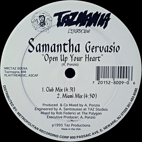 Samantha Gervasio : Open Up Your Heart (12")
