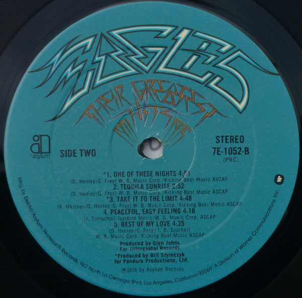 Eagles : Their Greatest Hits 1971-1975 (LP, Album, Comp, RP, Emb)