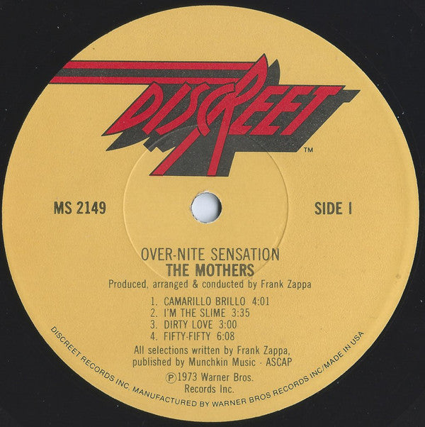 The Mothers : Over-Nite Sensation (LP, Album, LA )
