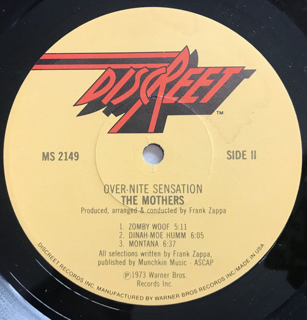 The Mothers : Over-Nite Sensation (LP, Album, LA )