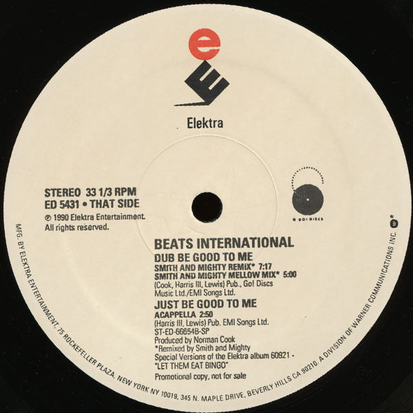 Beats International : Dub Be Good To Me (Remixes) (12", Promo)