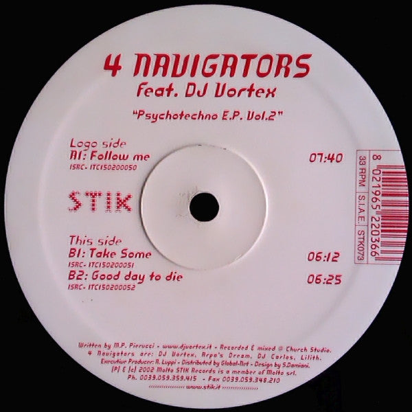 4 Navigators Feat. DJ Vortex : Psychotechno E.P. Vol.2 (12", EP)
