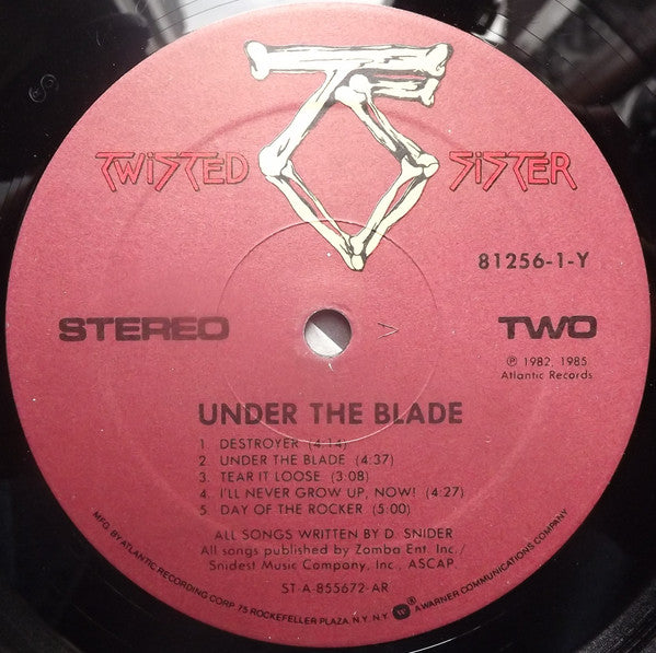 Twisted Sister : Under The Blade (LP, Album, RE, Rem)