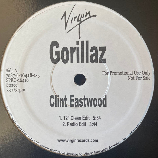 Gorillaz : Clint Eastwood (12", Promo)
