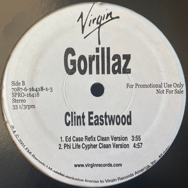 Gorillaz : Clint Eastwood (12", Promo)