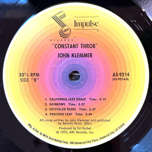 John Klemmer : Constant Throb (LP)