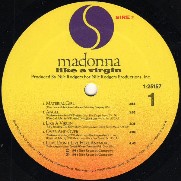 Madonna : Like A Virgin (LP, Album, Spe)