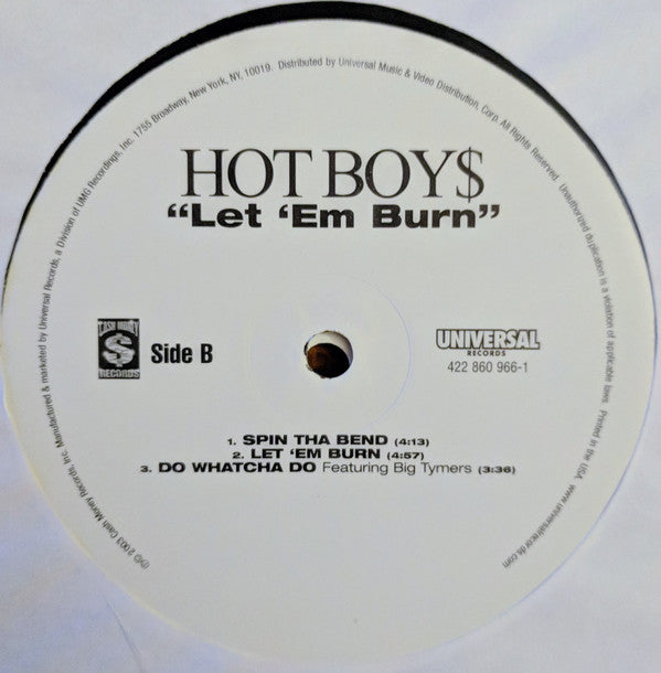 Hot Boy$* : Let 'Em Burn (2xLP, Album)