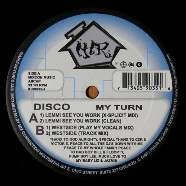 Disco (2) : My Turn (12")