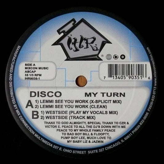 Disco (2) : My Turn (12")
