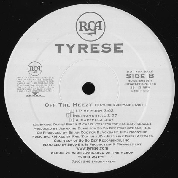 Tyrese : What Am I Gonna Do / Off The Heezy (12", Promo)