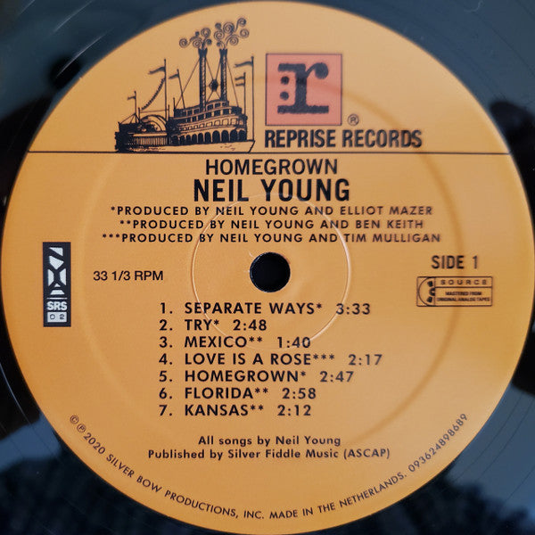 Neil Young : Homegrown (LP, Album)