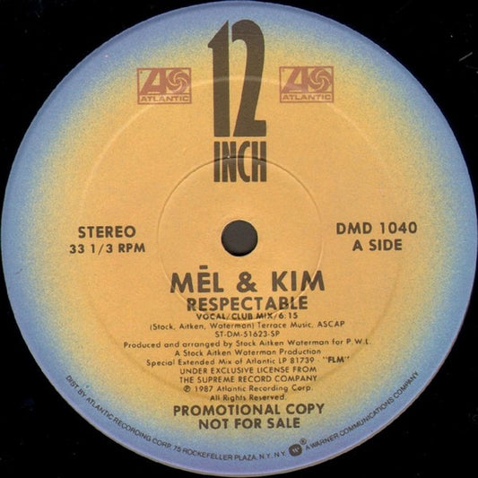 Mel & Kim : Respectable (12", Promo)