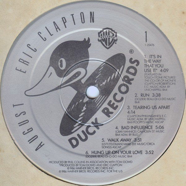 Eric Clapton : August (LP, Album, Gat)