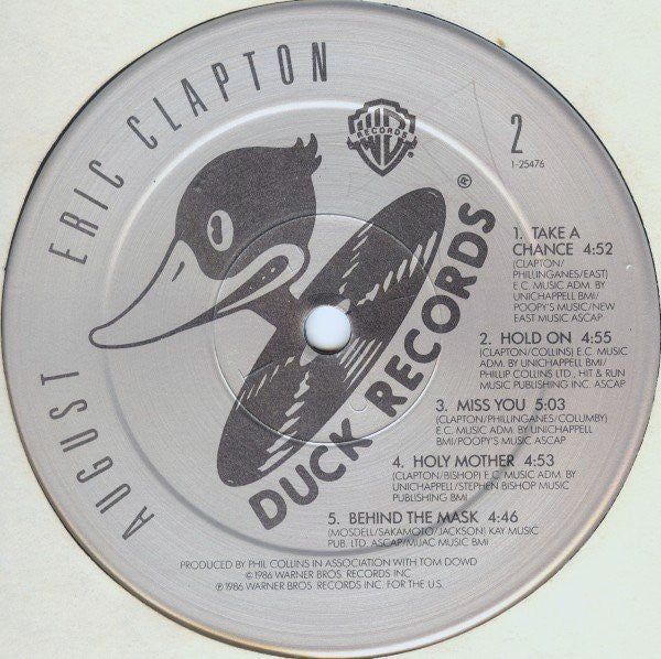 Eric Clapton : August (LP, Album, Gat)