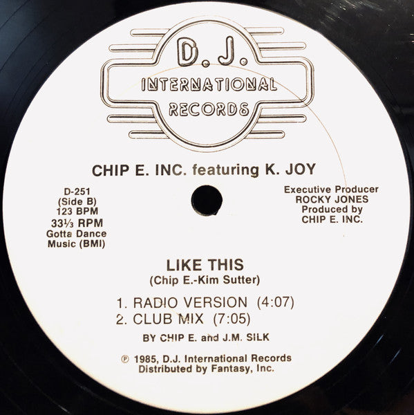 Chip E. Featuring K. Joy : Like This (12", Bla)