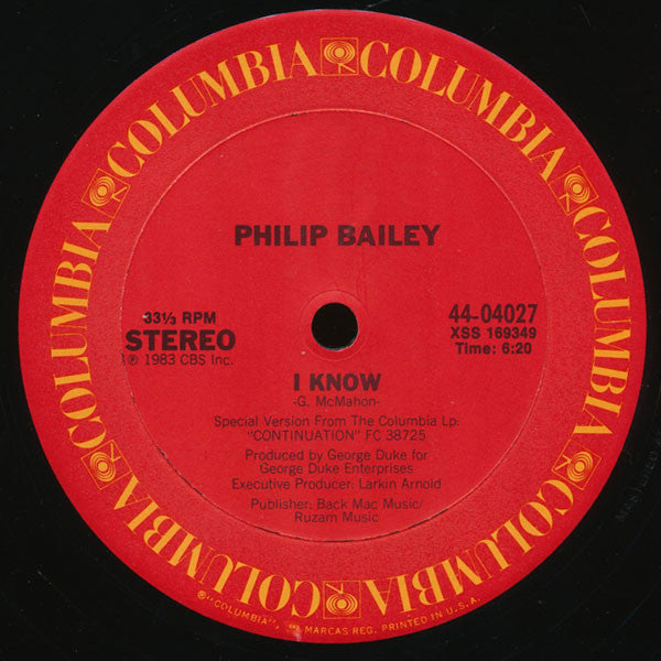 Philip Bailey : I Know (12", Single)