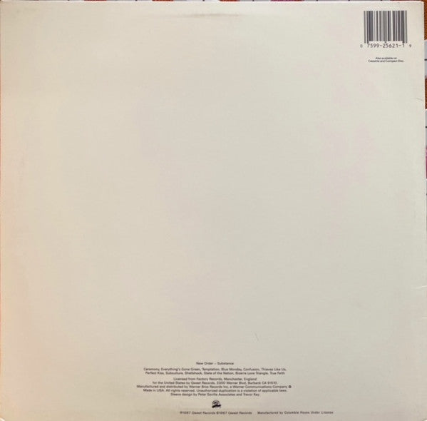 New Order : Substance (2xLP, Comp, Club, Car)