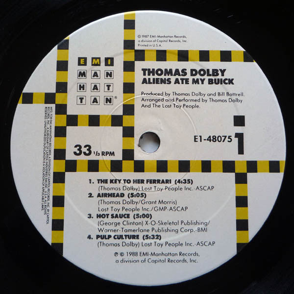 Thomas Dolby : Aliens Ate My Buick (LP, Album, Spe)