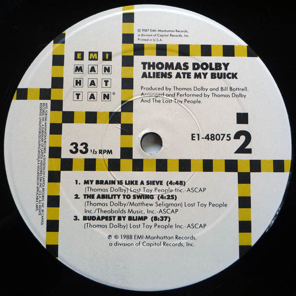 Thomas Dolby : Aliens Ate My Buick (LP, Album, Spe)