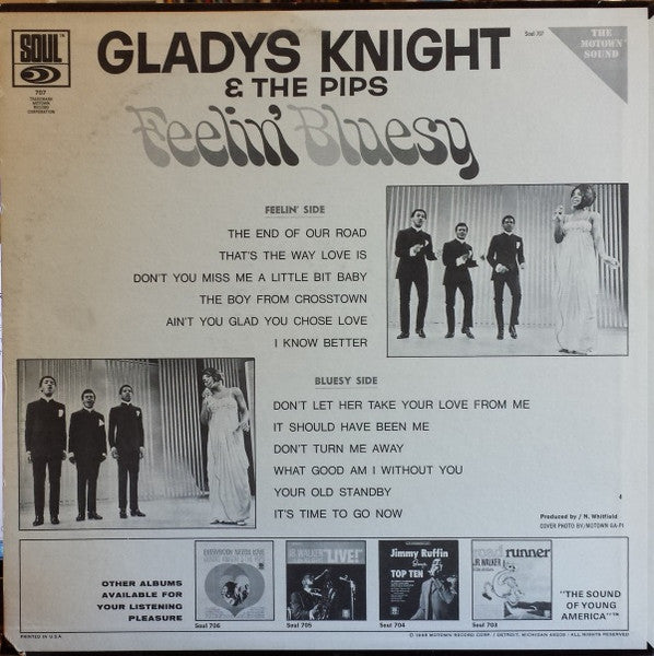 Gladys Knight & The Pips* : Feelin' Bluesy (LP, Album, Ind)