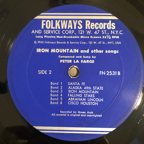 Peter La Farge* : Iron Mountain And Other Songs (LP)