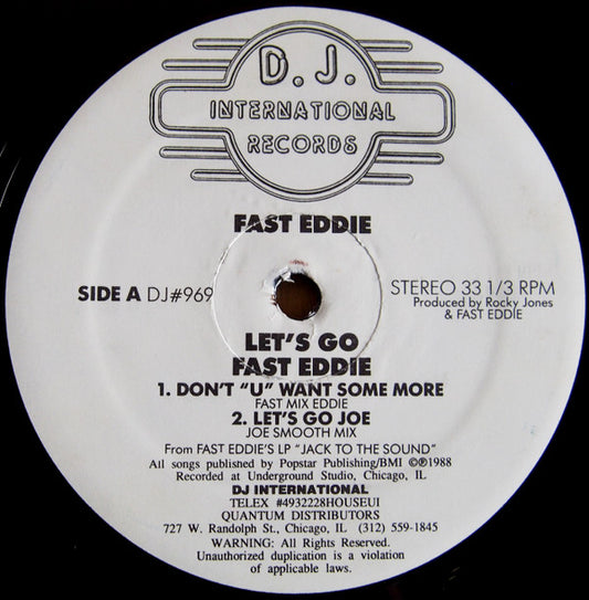 Fast Eddie* : Let's Go (12")