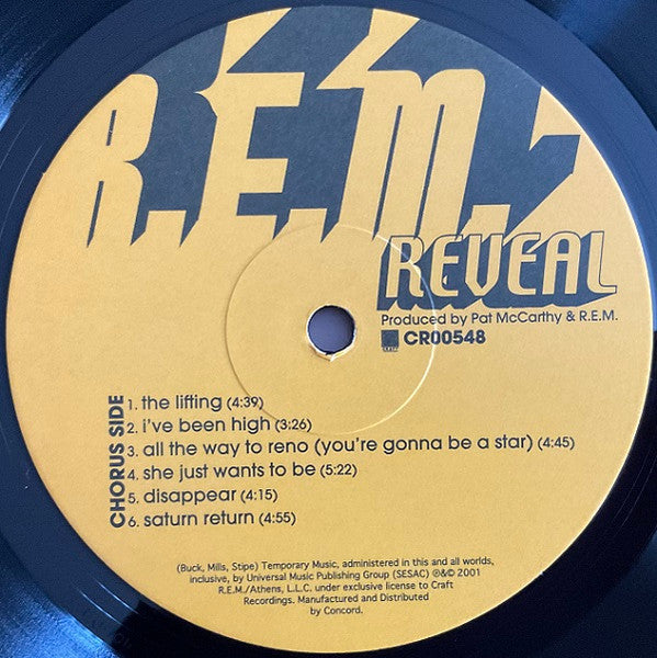 R.E.M. : Reveal (LP, Album, RE, 180)