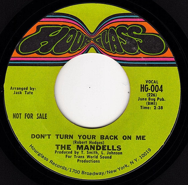The Mandells : Now I Know / Don't Turn Your Back On Me (7", Promo)