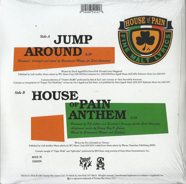 House Of Pain : Jump Around / House Of Pain Anthem (7", RE)