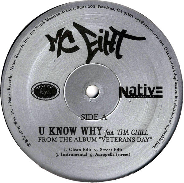 MC Eiht : U Know Why (12", Single)