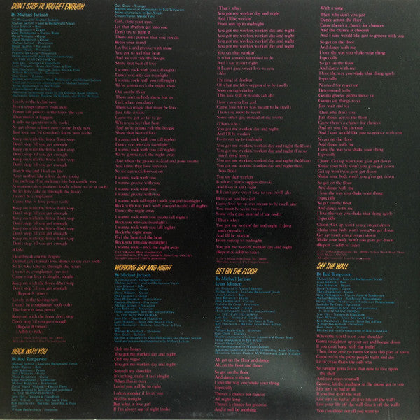 Michael Jackson : Off The Wall (LP, Album, RE, Car)