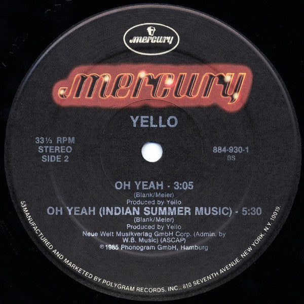 Yello : Oh Yeah (12", HRM)