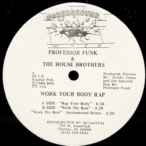 Professor Funk & The House Brothers : Work Your Body Rap (12")
